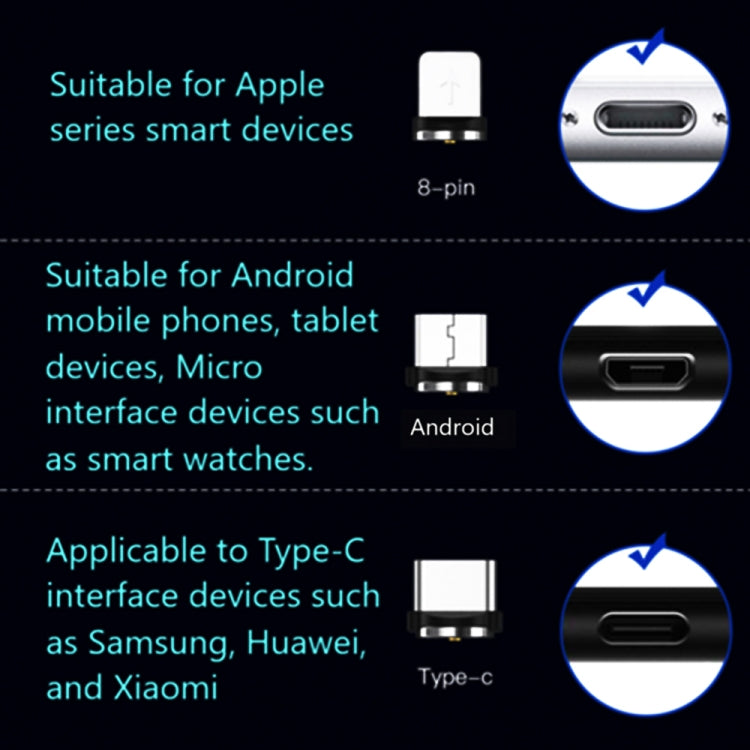 USB to Micro USB Magnetic Suction Colorful Streamer Mobile Phone Charging Cable, Length: 2m