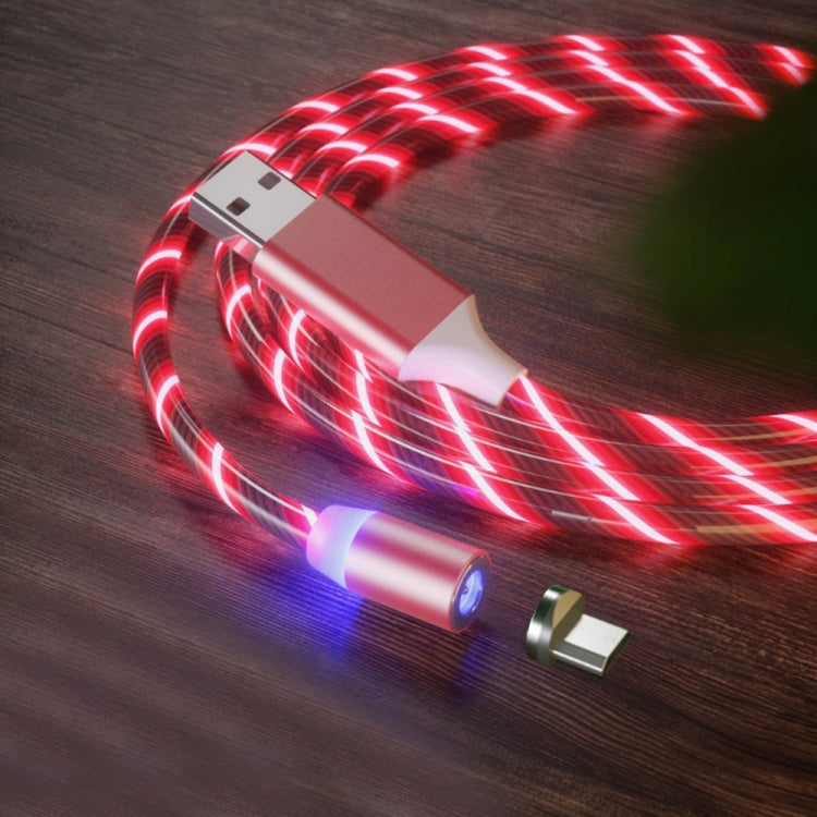 USB to Micro USB Magnetic Suction Colorful Streamer Mobile Phone Charging Cable, Length: 2m