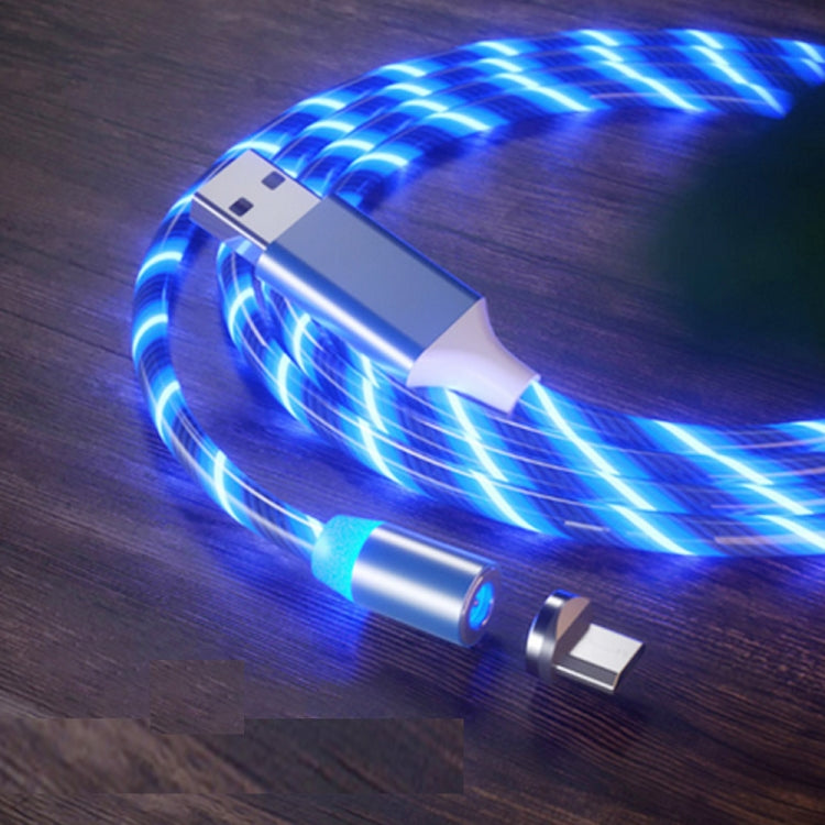 USB to Micro USB Magnetic Suction Colorful Streamer Mobile Phone Charging Cable, Length: 2m