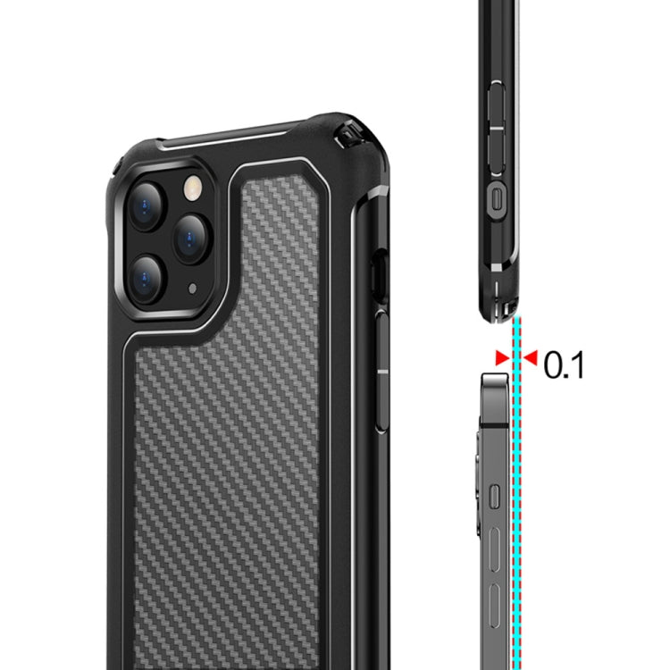 For iPhone 12 mini Transparent Carbon Fiber Texture Rugged Full Body TPU+PC Scratch-Resistant Shockproof Case