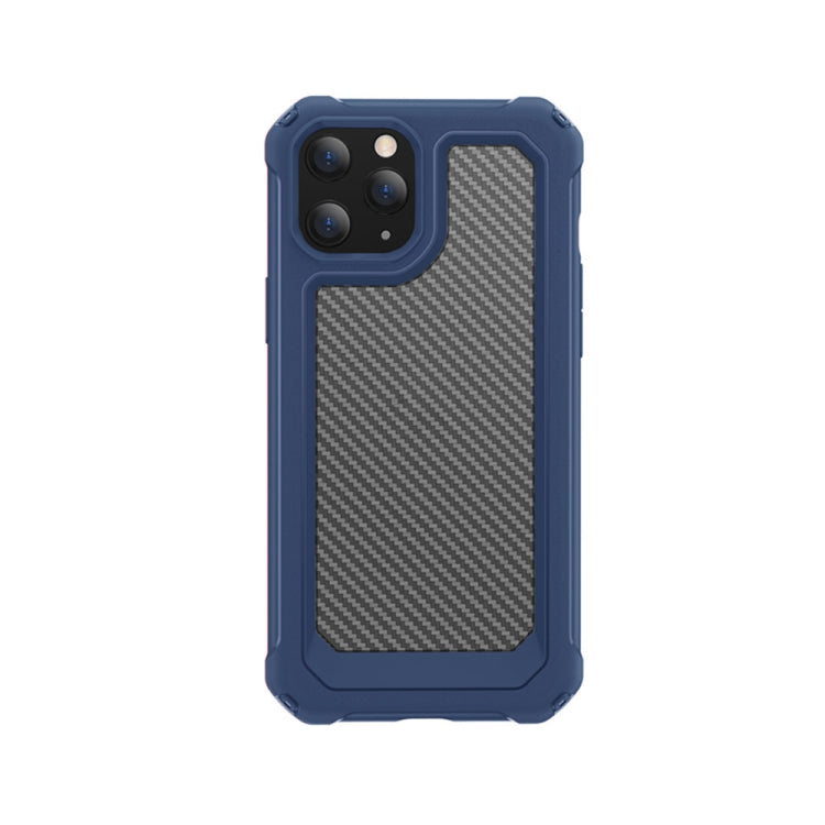 For iPhone 12 / 12 Pro Transparent Carbon Fiber Texture Rugged Full Body TPU+PC Scratch-Resistant Shockproof Case