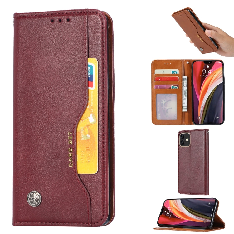 For iPhone 12 / 12 Pro Knead Skin Texture Horizontal Flip Leather Case with Photo Frame & Holder & Card Slots & Wallet