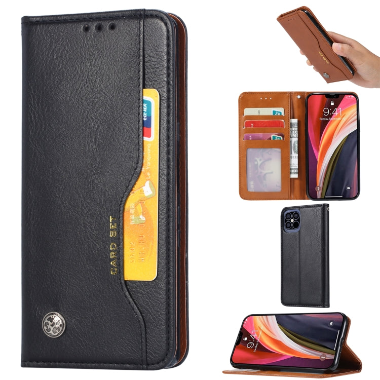 For iPhone 12 Pro Max Knead Skin Texture Horizontal Flip Leather Case with Photo Frame & Holder & Card Slots & Wallet