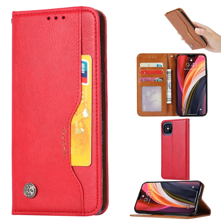 For iPhone 12 Pro Max Knead Skin Texture Horizontal Flip Leather Case with Photo Frame & Holder & Card Slots & Wallet