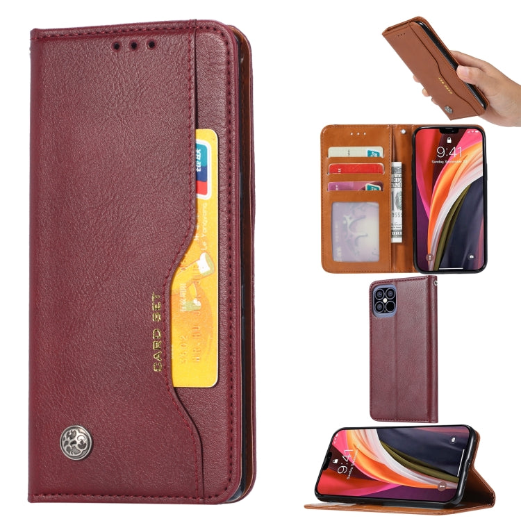 For iPhone 12 Pro Max Knead Skin Texture Horizontal Flip Leather Case with Photo Frame & Holder & Card Slots & Wallet
