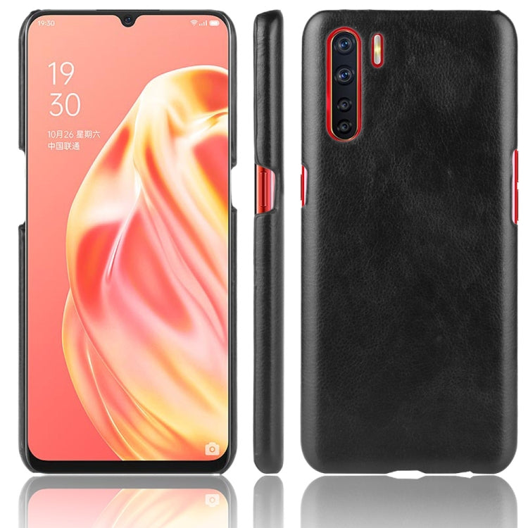For OPPO A91 Shockproof Litchi Texture PC + PU Case