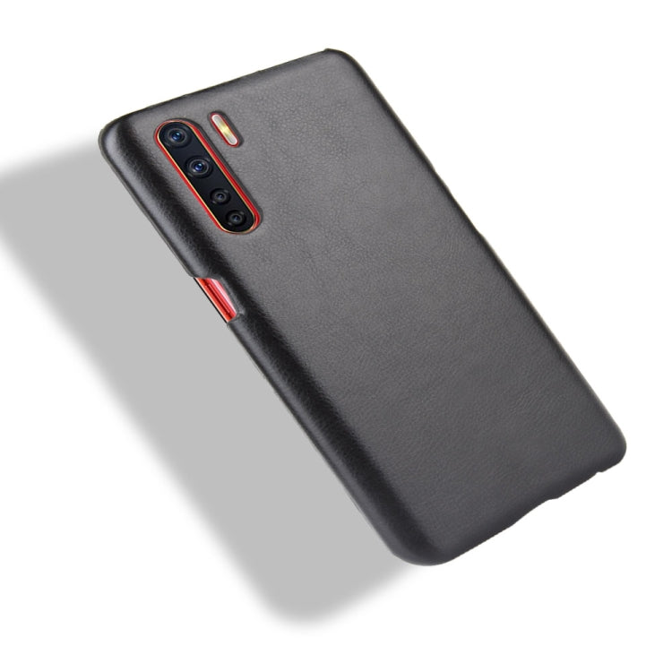 For OPPO A91 Shockproof Litchi Texture PC + PU Case