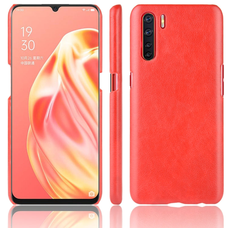 For OPPO A91 Shockproof Litchi Texture PC + PU Case