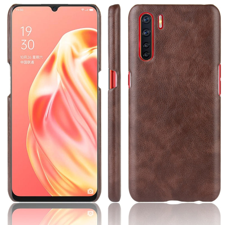 For OPPO A91 Shockproof Litchi Texture PC + PU Case