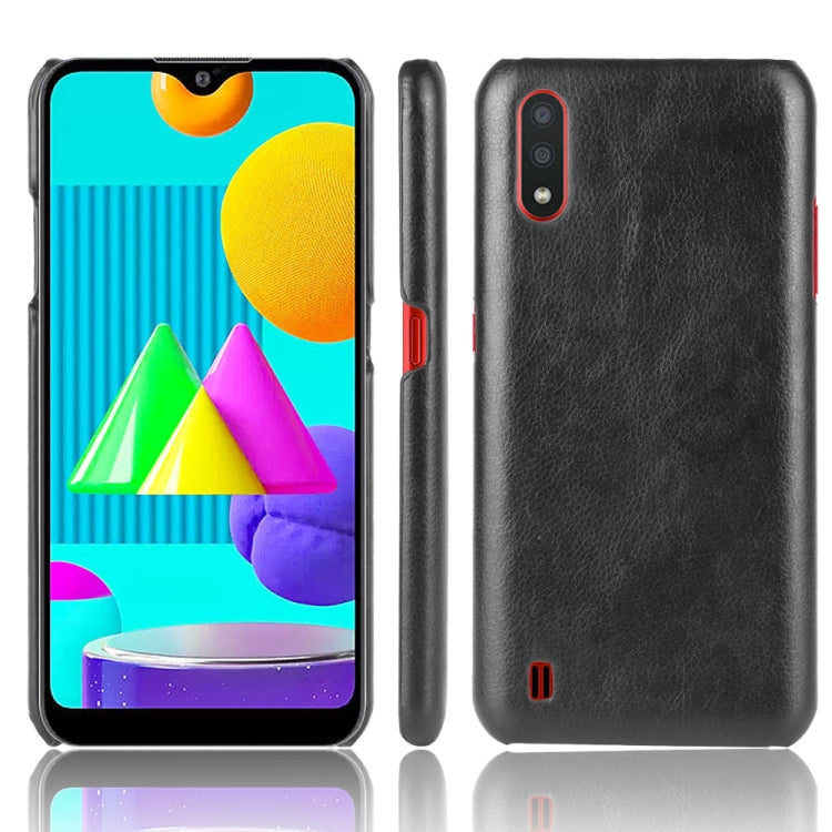For Samsung Galaxy M01 Shockproof Litchi Texture PC + PU Case