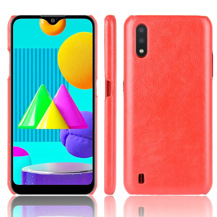For Samsung Galaxy M01 Shockproof Litchi Texture PC + PU Case