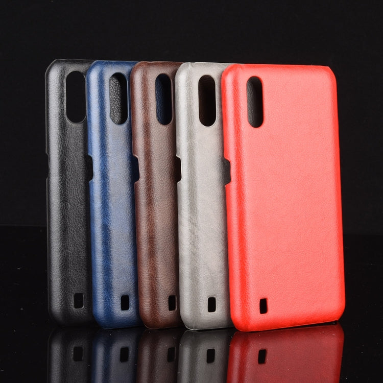 For Samsung Galaxy M01 Shockproof Litchi Texture PC + PU Case