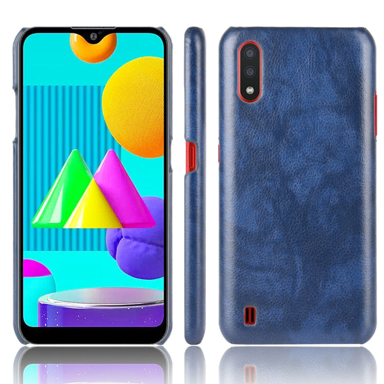 For Samsung Galaxy M01 Shockproof Litchi Texture PC + PU Case
