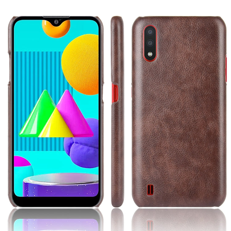 For Samsung Galaxy M01 Shockproof Litchi Texture PC + PU Case