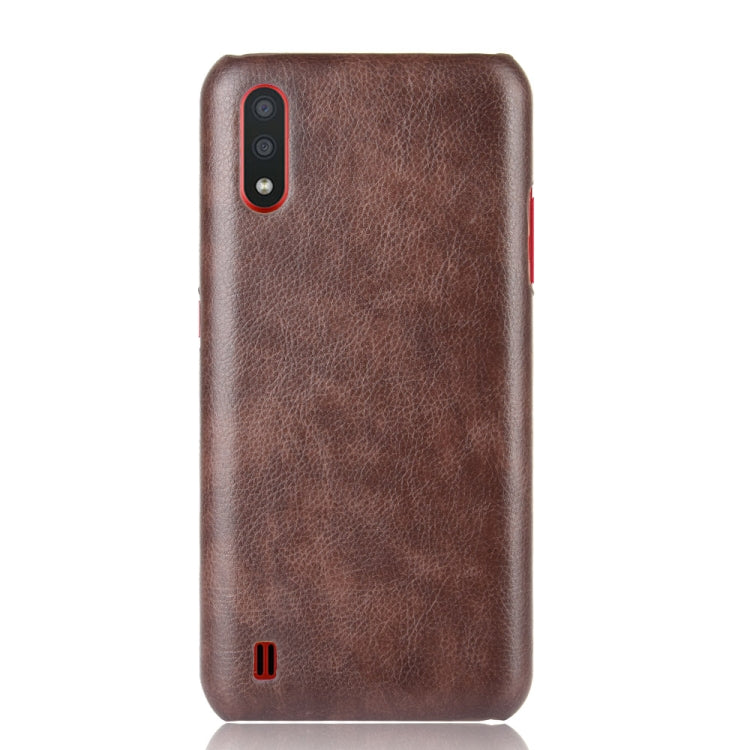 For Samsung Galaxy M01 Shockproof Litchi Texture PC + PU Case