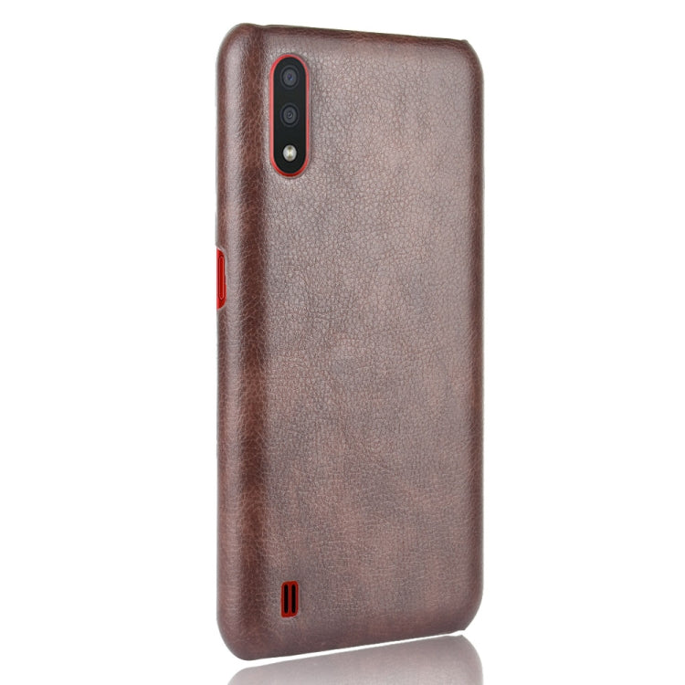For Samsung Galaxy M01 Shockproof Litchi Texture PC + PU Case