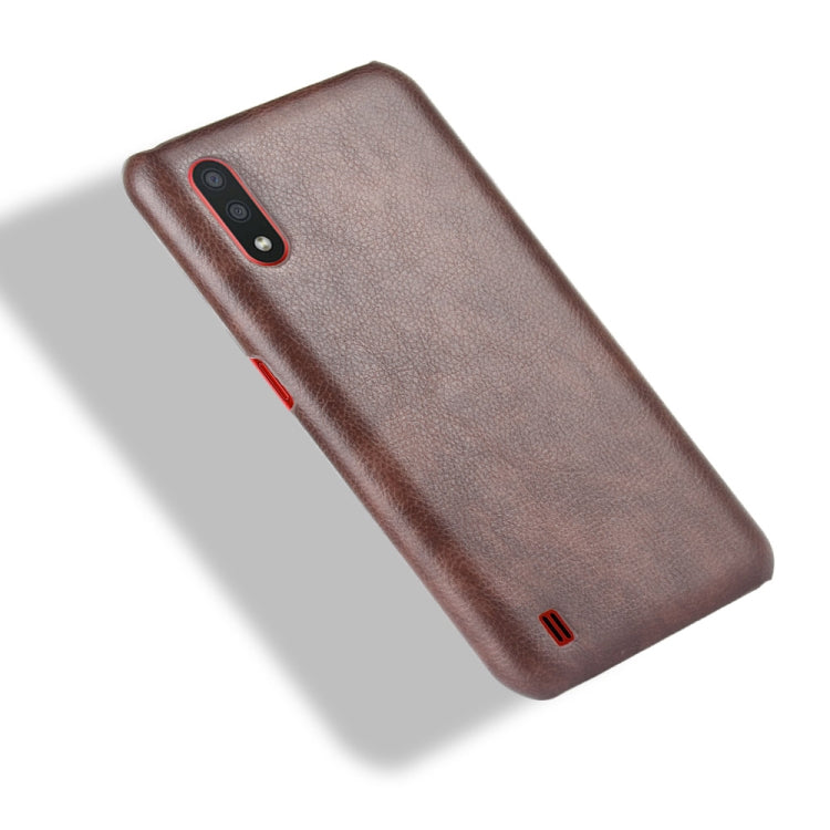 For Samsung Galaxy M01 Shockproof Litchi Texture PC + PU Case