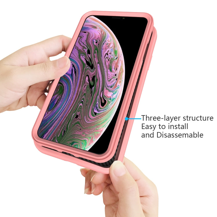 For iPhone XR Wave Pattern 3 in 1 Silicone+PC Shockproof Protective Case