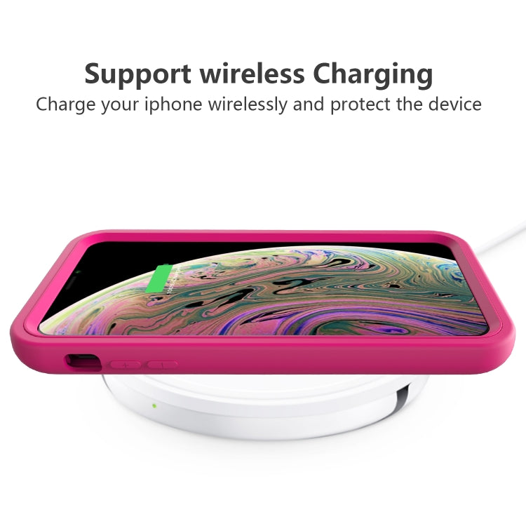 For iPhone XR Wave Pattern 3 in 1 Silicone+PC Shockproof Protective Case