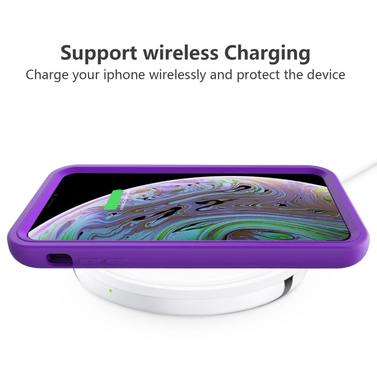 For iPhone XR Wave Pattern 3 in 1 Silicone+PC Shockproof Protective Case