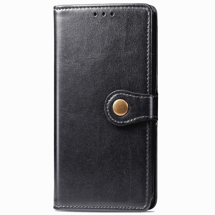 For OPPO Realme C11 Retro Solid Color Leather Buckle Phone Case with Lanyard & Photo Frame & Card Slot & Wallet & Stand Function