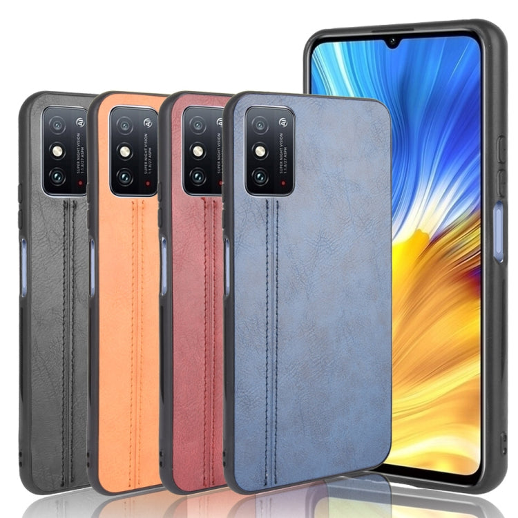 For Huawei Honor X10 Max 5G Shockproof Sewing Cow Pattern Skin PC + PU + TPU Case