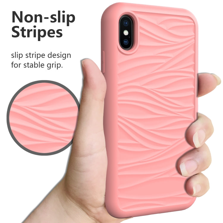For iPhone X & XS Wave Pattern 3 in 1 Silicone+PC Shockproof Protective Case