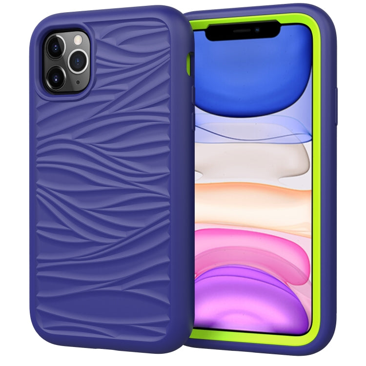 For iPhone 11 Pro Wave Pattern 3 in 1 Silicone+PC Shockproof Protective Case