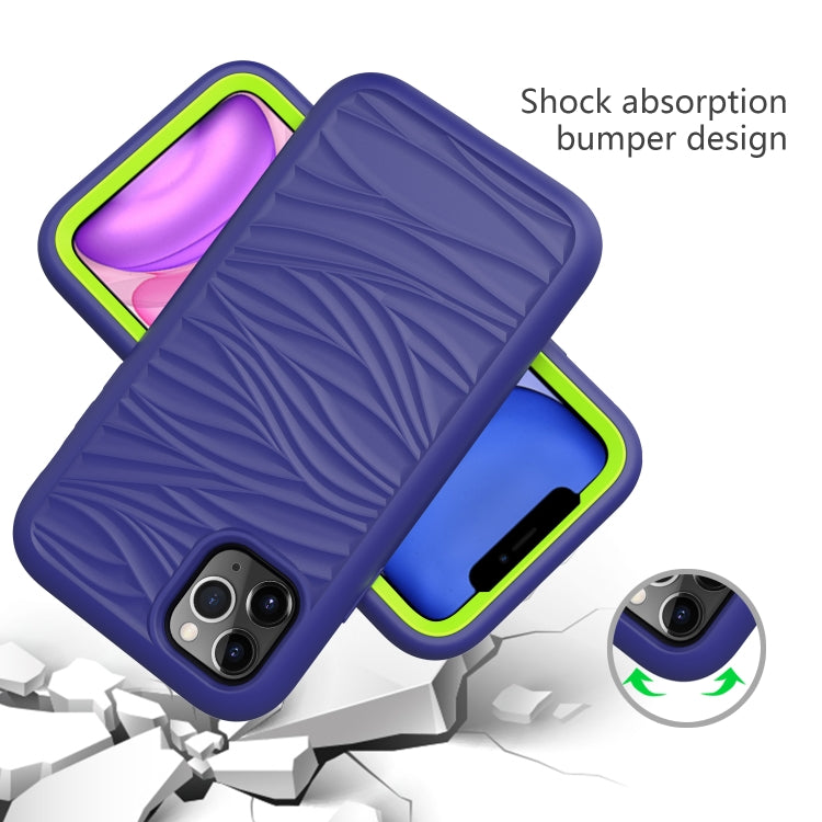 For iPhone 11 Pro Wave Pattern 3 in 1 Silicone+PC Shockproof Protective Case