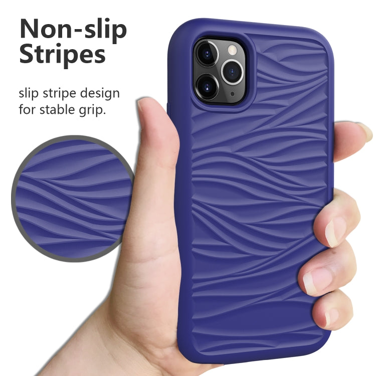 For iPhone 11 Pro Wave Pattern 3 in 1 Silicone+PC Shockproof Protective Case