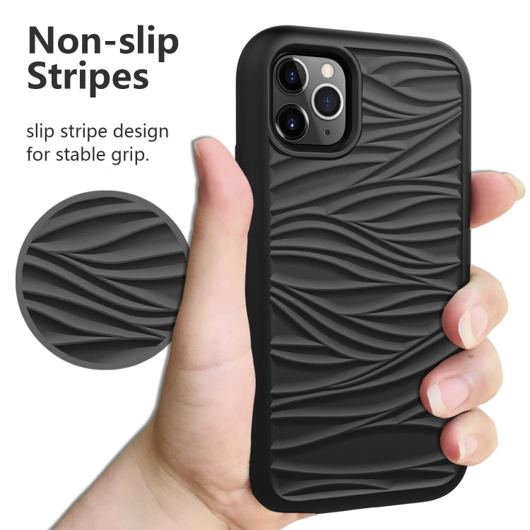 For iPhone 11 Pro Wave Pattern 3 in 1 Silicone+PC Shockproof Protective Case