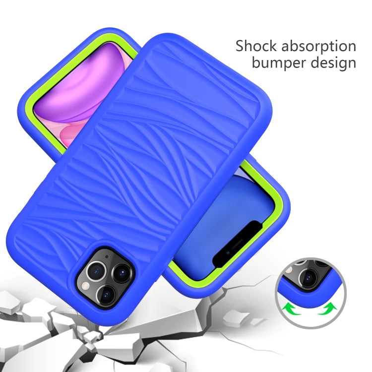 For iPhone 11 Pro Wave Pattern 3 in 1 Silicone+PC Shockproof Protective Case