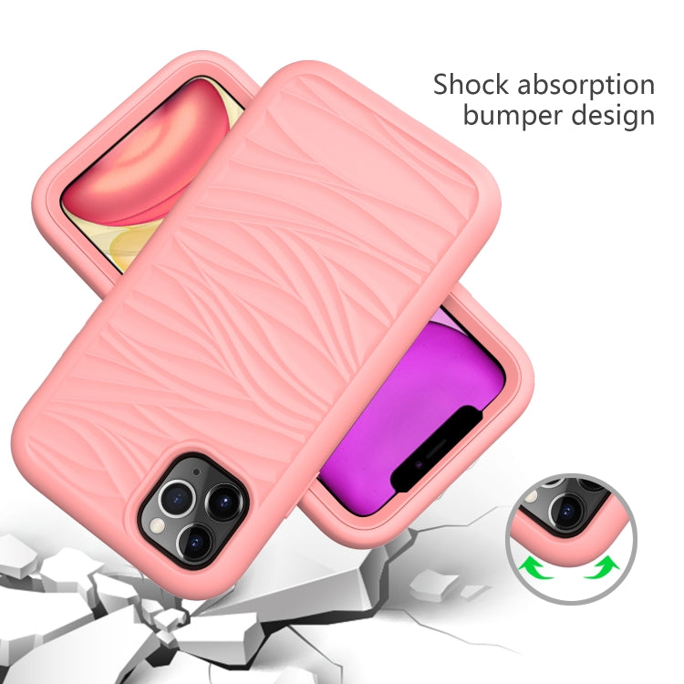 For iPhone 11 Pro Wave Pattern 3 in 1 Silicone+PC Shockproof Protective Case