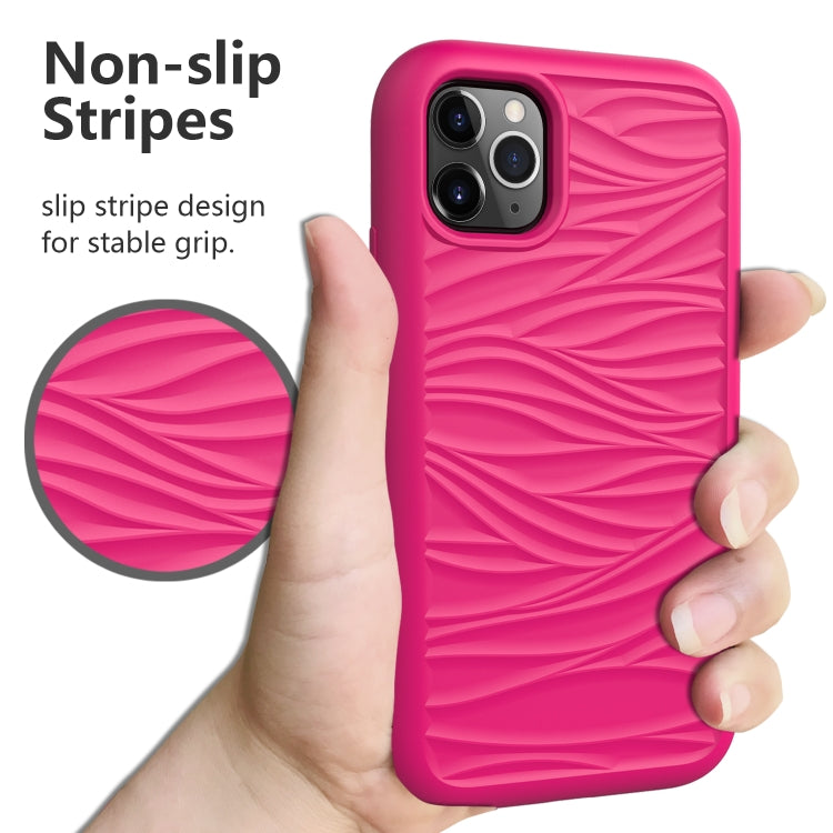 For iPhone 11 Pro Wave Pattern 3 in 1 Silicone+PC Shockproof Protective Case