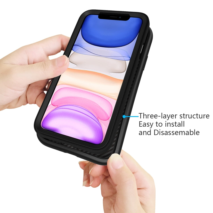 For iPhone 11 Pro Max Wave Pattern 3 in 1 Silicone+PC Shockproof Protective Case
