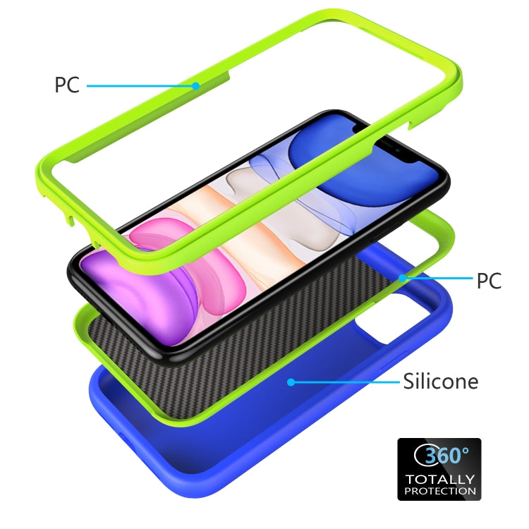 For iPhone 11 Pro Max Wave Pattern 3 in 1 Silicone+PC Shockproof Protective Case