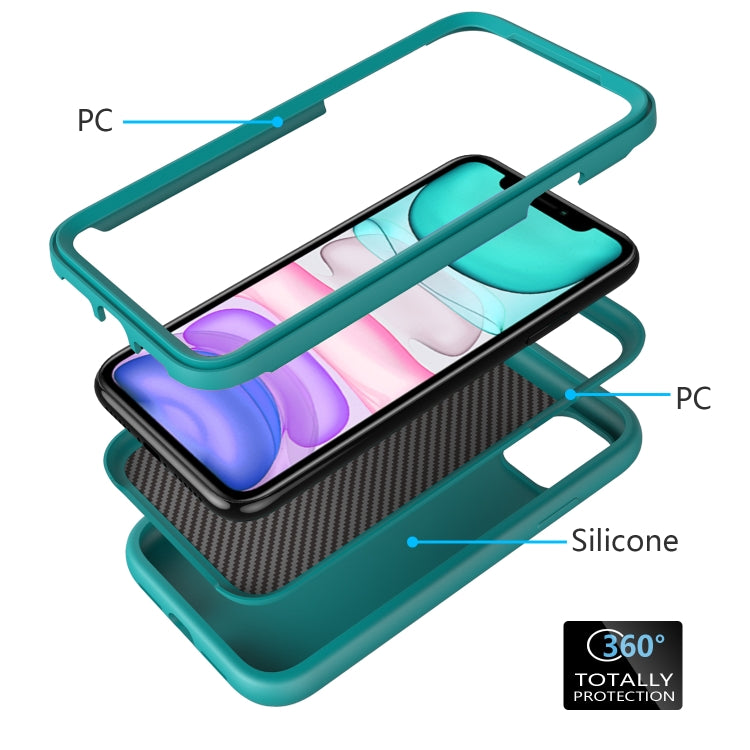 For iPhone 11 Pro Max Wave Pattern 3 in 1 Silicone+PC Shockproof Protective Case