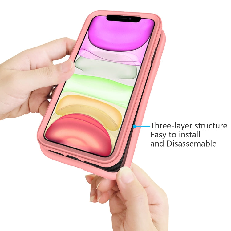 For iPhone 11 Pro Max Wave Pattern 3 in 1 Silicone+PC Shockproof Protective Case