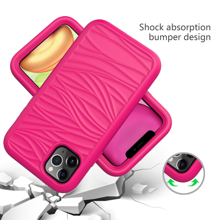 For iPhone 11 Pro Max Wave Pattern 3 in 1 Silicone+PC Shockproof Protective Case