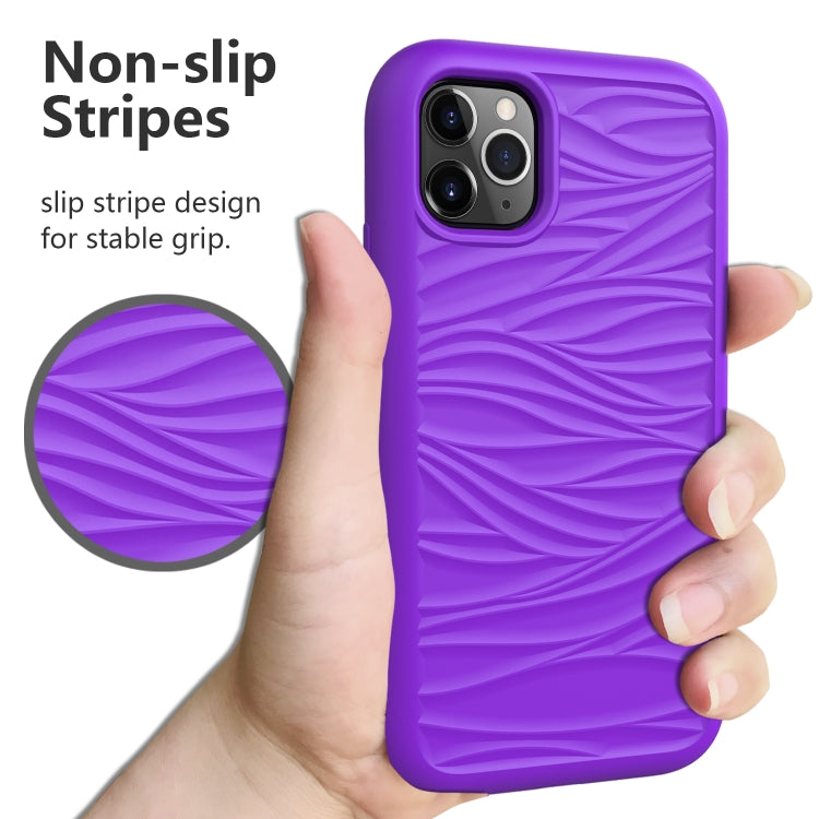 For iPhone 11 Pro Max Wave Pattern 3 in 1 Silicone+PC Shockproof Protective Case