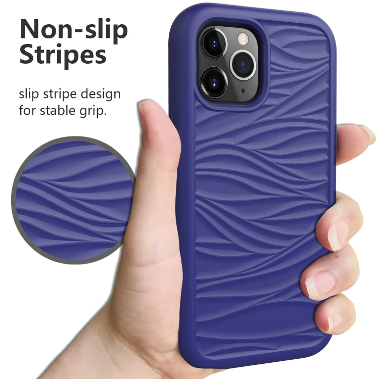 For iPhone 12 mini Wave Pattern 3 in 1 Silicone+PC Shockproof Protective Case