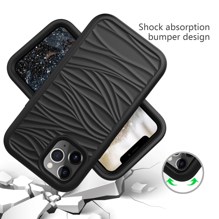 For iPhone 12 mini Wave Pattern 3 in 1 Silicone+PC Shockproof Protective Case