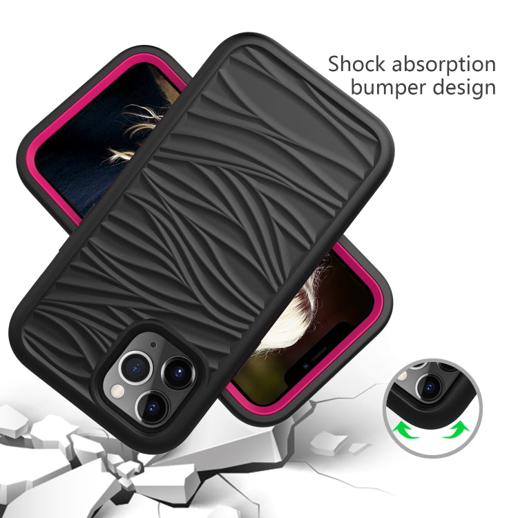 For iPhone 12 mini Wave Pattern 3 in 1 Silicone+PC Shockproof Protective Case