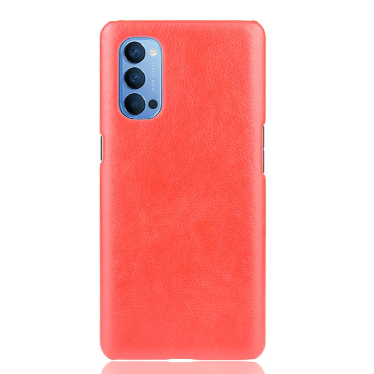 For Oppo Reno4 Shockproof Litchi Texture PC + PU Case