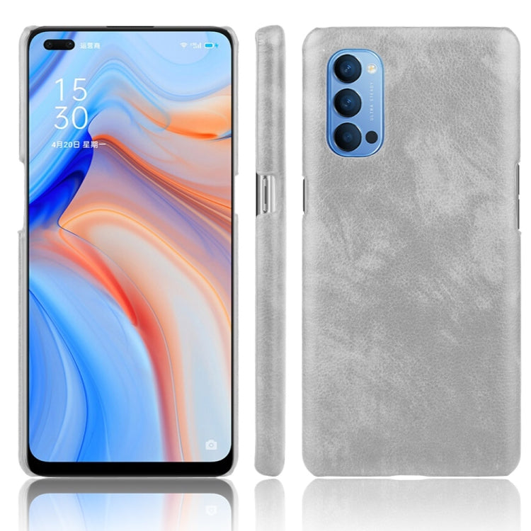 For Oppo Reno4 Shockproof Litchi Texture PC + PU Case