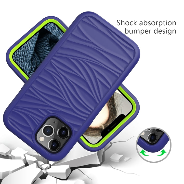 For iPhone 12 / 12 Pro Wave Pattern 3 in 1 Silicone+PC Shockproof Protective Case