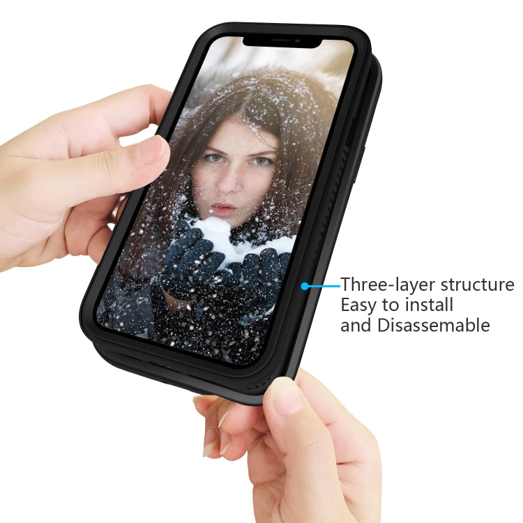 For iPhone 12 / 12 Pro Wave Pattern 3 in 1 Silicone+PC Shockproof Protective Case