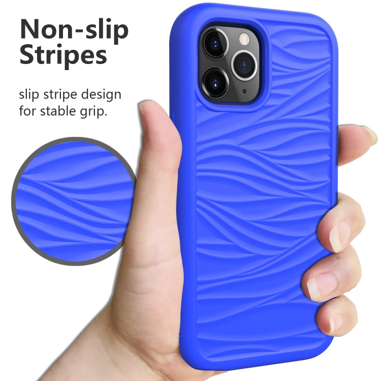 For iPhone 12 / 12 Pro Wave Pattern 3 in 1 Silicone+PC Shockproof Protective Case