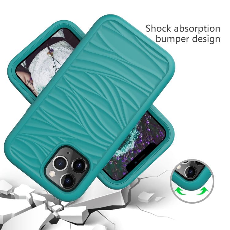 For iPhone 12 / 12 Pro Wave Pattern 3 in 1 Silicone+PC Shockproof Protective Case