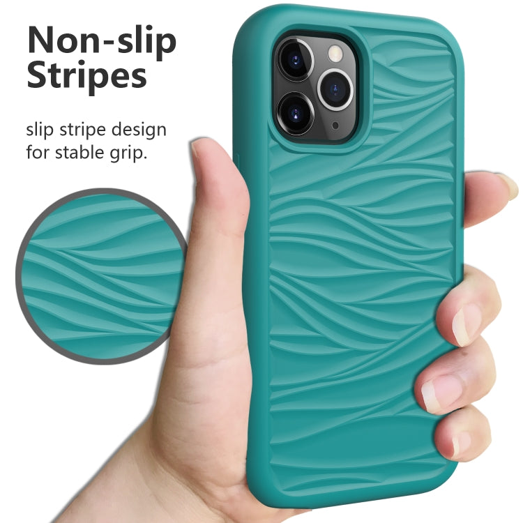 For iPhone 12 / 12 Pro Wave Pattern 3 in 1 Silicone+PC Shockproof Protective Case